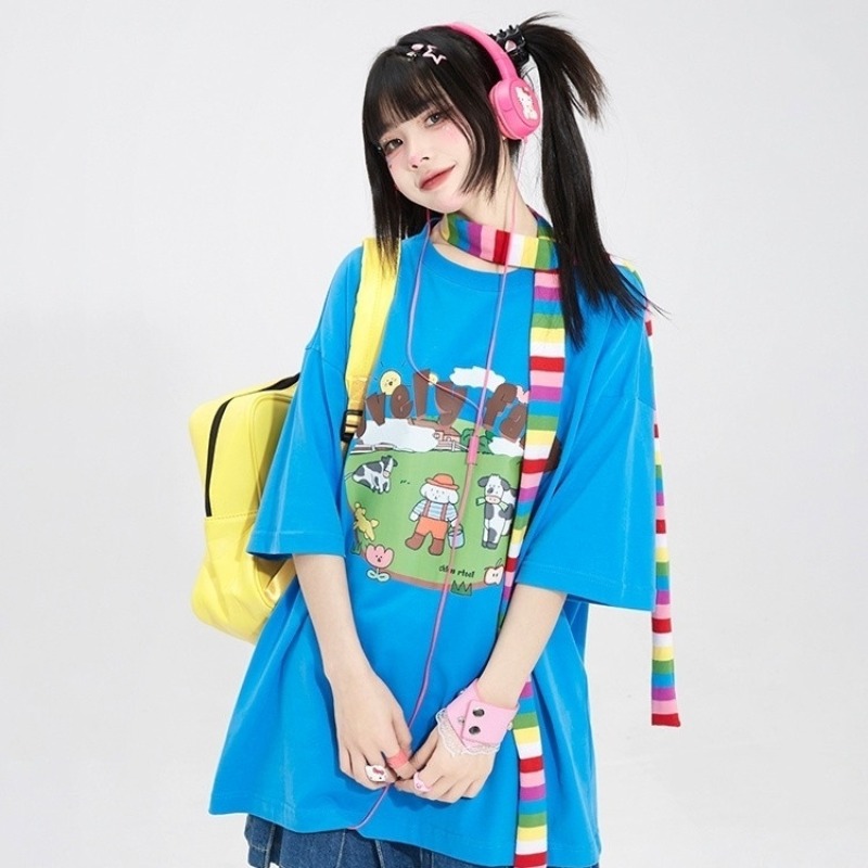 Camiseta Oversized Estilo Y2K  - Farming Japan avaliação e preço